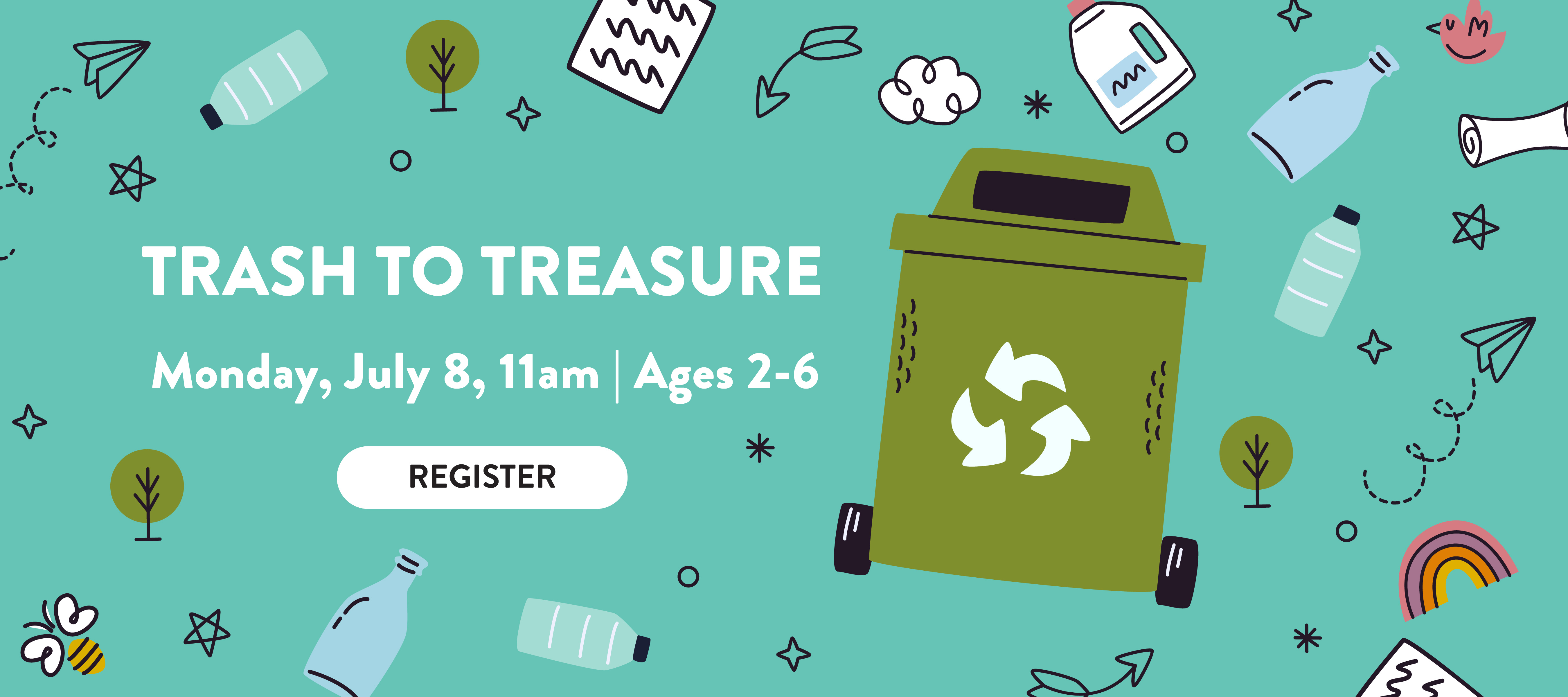 phpl, Prospect Heights Public Library, Trash to Treasure, make art from recycled materials, repurposed materials, creative art, Youth