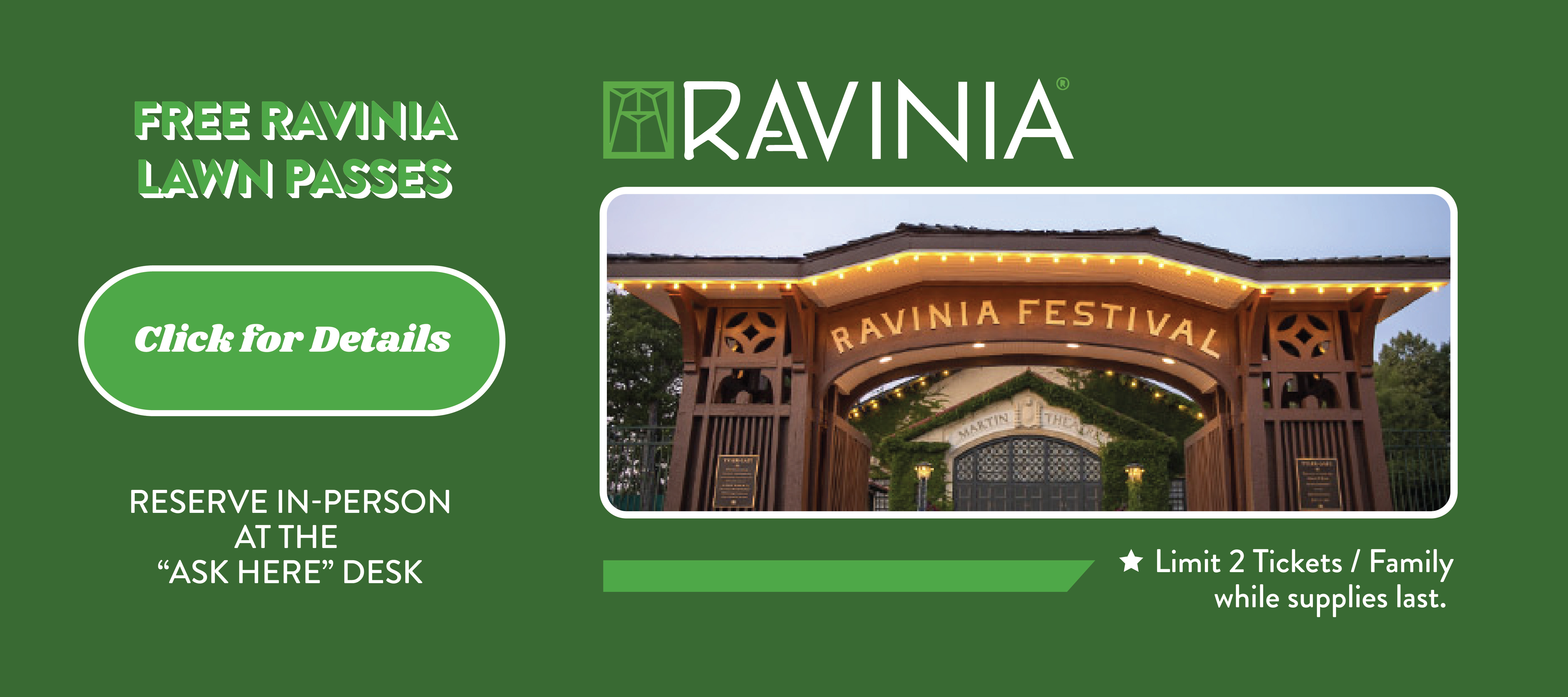 phpl, Prospect Heights Public Library, Free Ravinia Tickets, Live Music, Live Performance, Adult