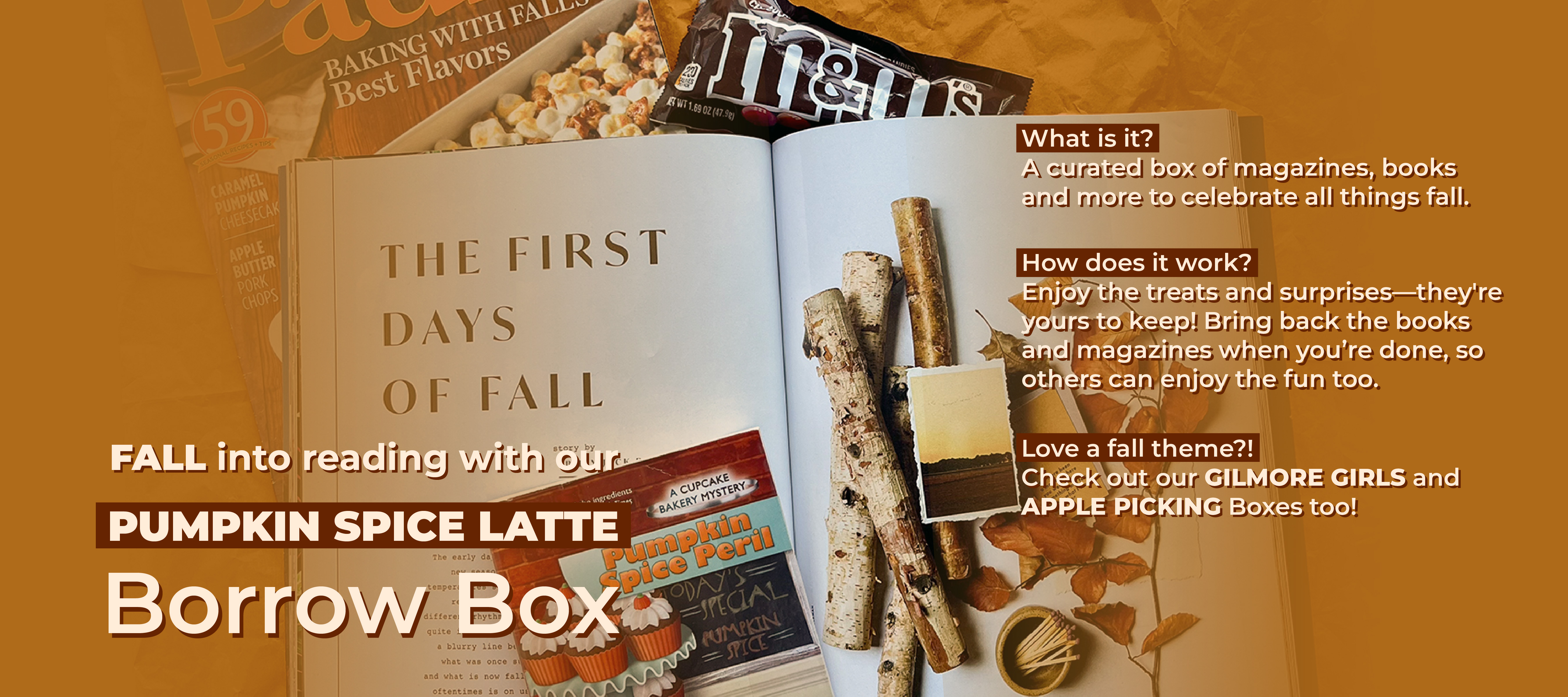 phpl, Prospect Heights Public Library, Borrow Box, PSL, Pumpkin Spice Latte, All things Fall, read more, find your next read, make reading fun, theme reading, Adult