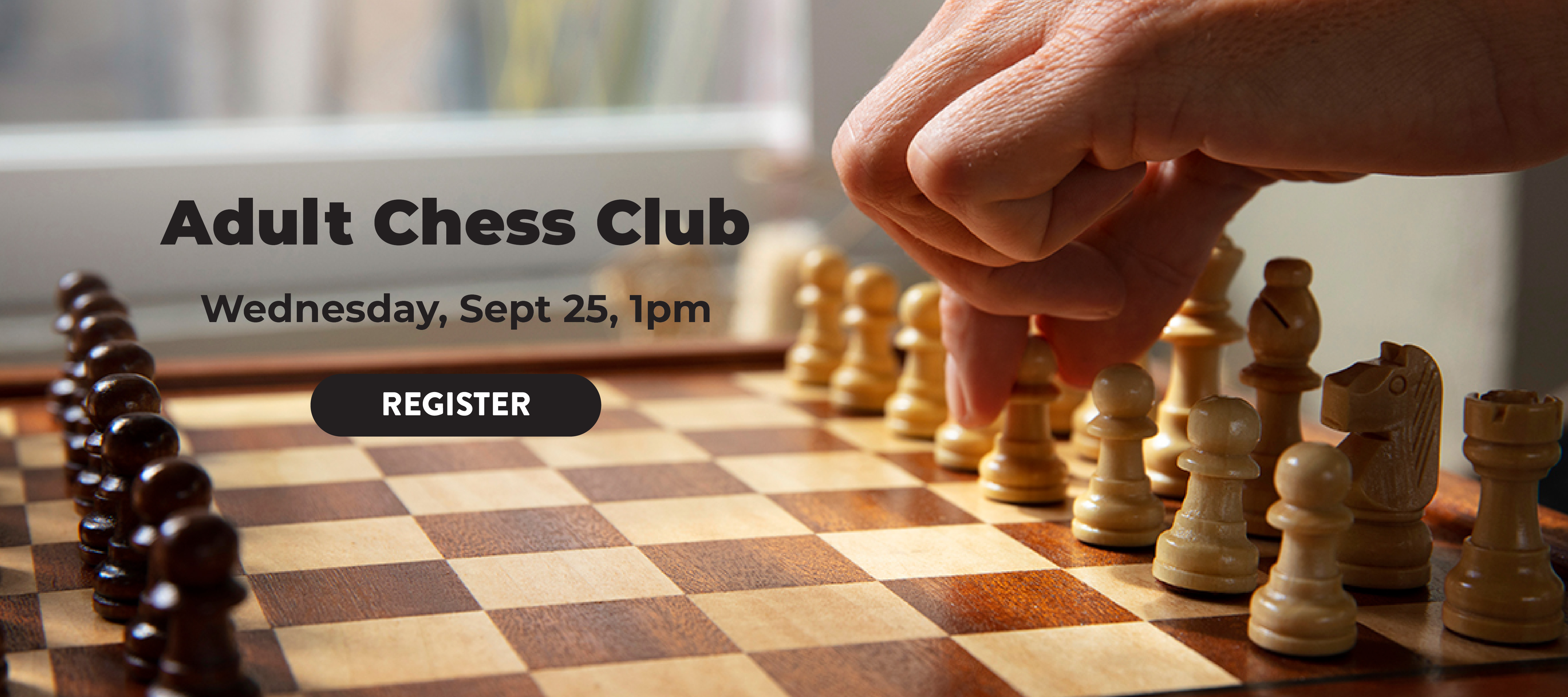 phpl, Prospect Heights Public Library, adult chess club, all skill levels, chess strategy, play games, Adult