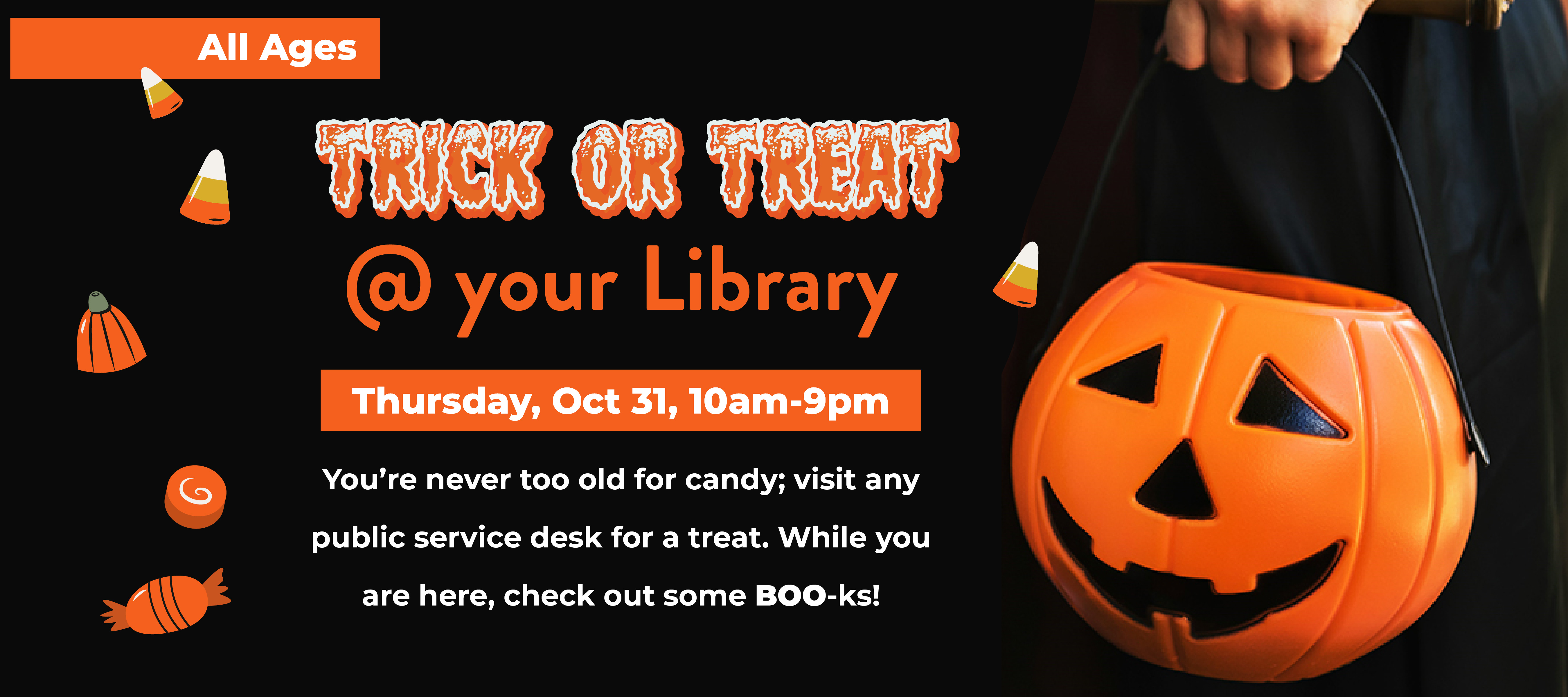 phpl, Prospect Heights Public Library, Trick or Treat at Your Library, Halloween fun, visit the library, spooky fun, Youth, Teen, Adult