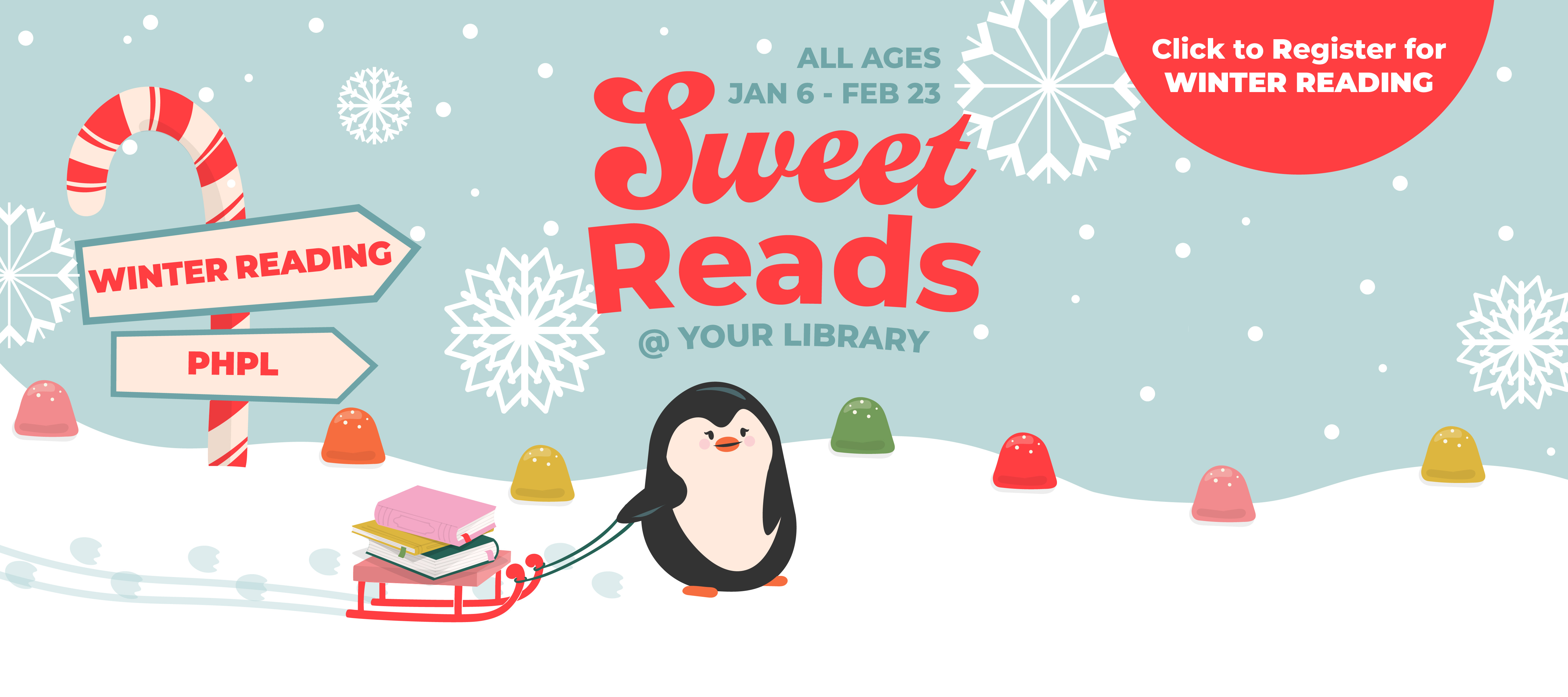 phpl, Prospect Heights Public Library, Summer Reading, sweet reads, fun-filled winter, prizes, free book, Youth, Teen, Adult