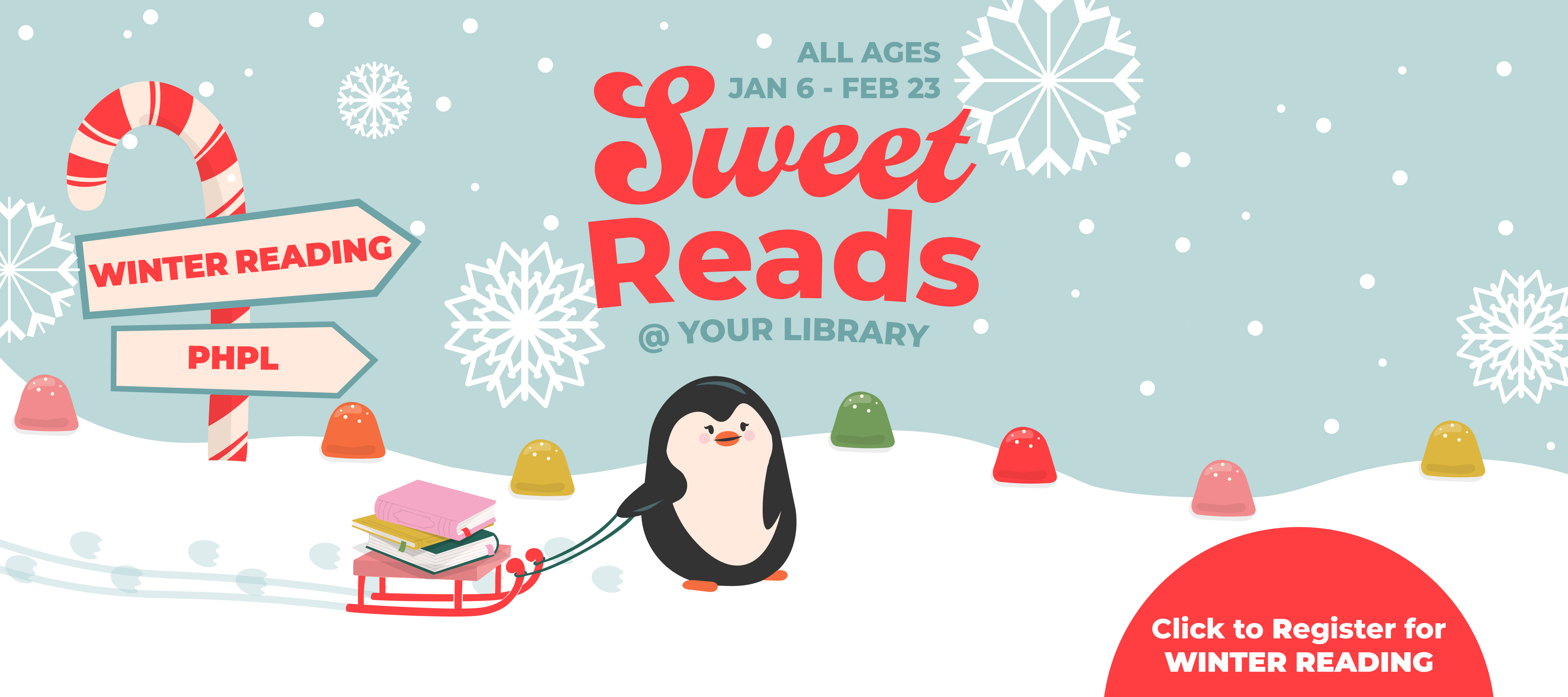 phpl, Prospect Heights Public Library, Summer Reading, sweet reads, fun-filled winter, prizes, free book, Youth, Teen, Adult