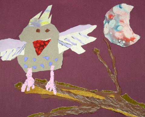 collage bird art paper crafts