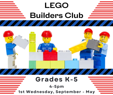 LEGO Builders Club, prospect heights public library, fun, challenges, teamwork, creativity, building, stem, design