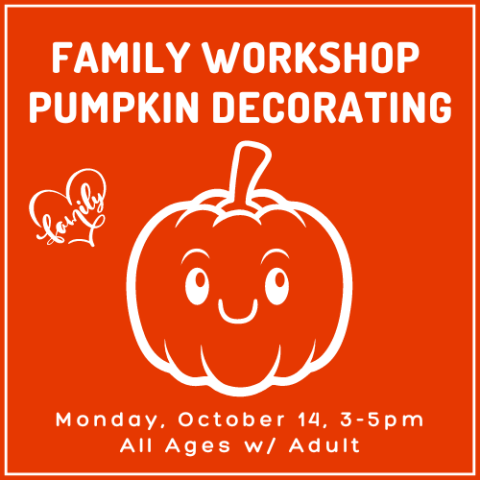 family workshop pumpkin decorating, family, fun, pumpkins, prospect heights public library, kids