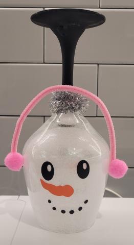 snowman wine glass