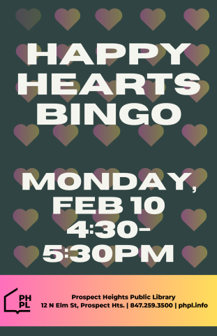 bingo, kids program, happy hearts bingo, prospect heights, prospect heights library, library, library program