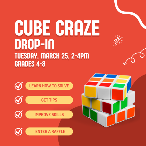 fun, games, rubiks cube, rubic, solve, puzzles, challenge, prospect heights public library