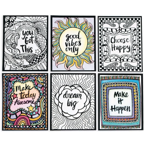 six velvet and black posters with mandala designs on them