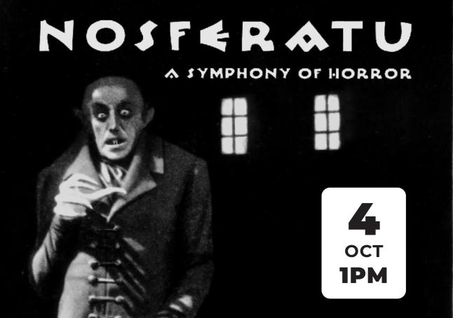 phpl, Prospect Heights Public Library, Friday Movie, Nosferatu, movie showing, movie at the library, watch a film, free film, spooky season, scary movie, Halloween, Adult