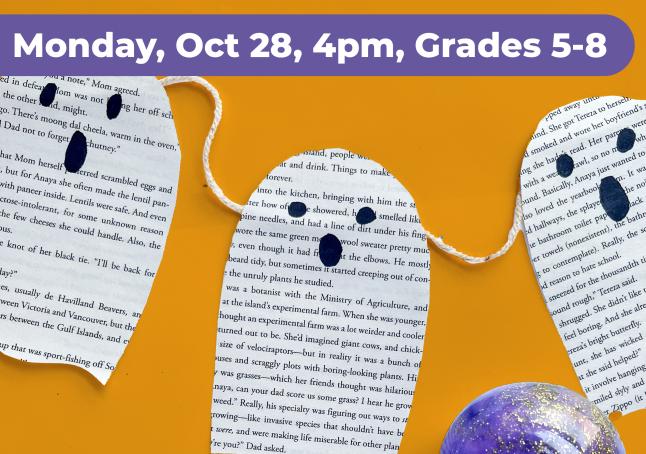 phpl, Prospect Heights Public Library, Creepy Crafts, crafts with books, diy, spooky themed creative project, Youth